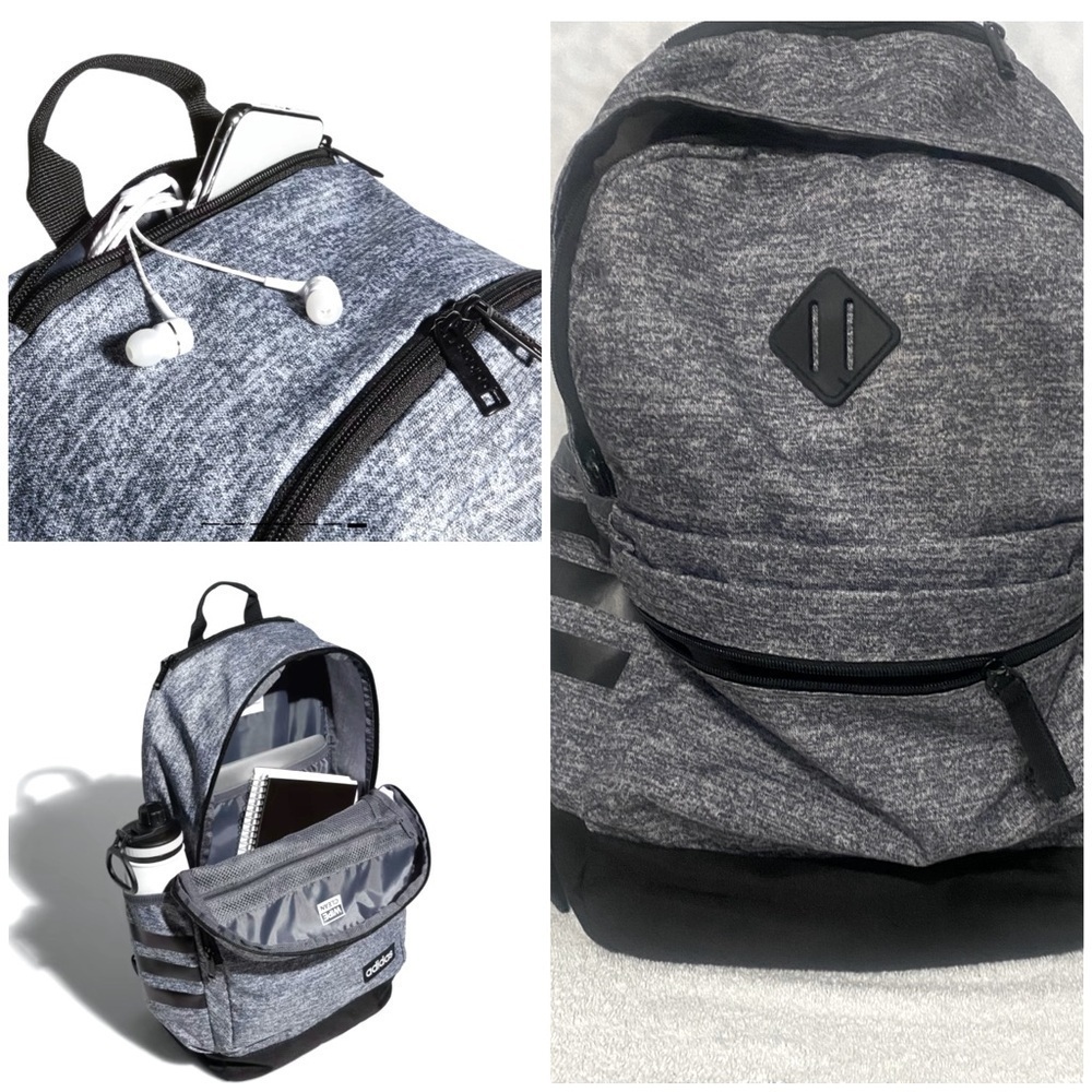Adidas Classic 3S Backpack, Onix/Black, One Size School , Everyday, Etc,.
